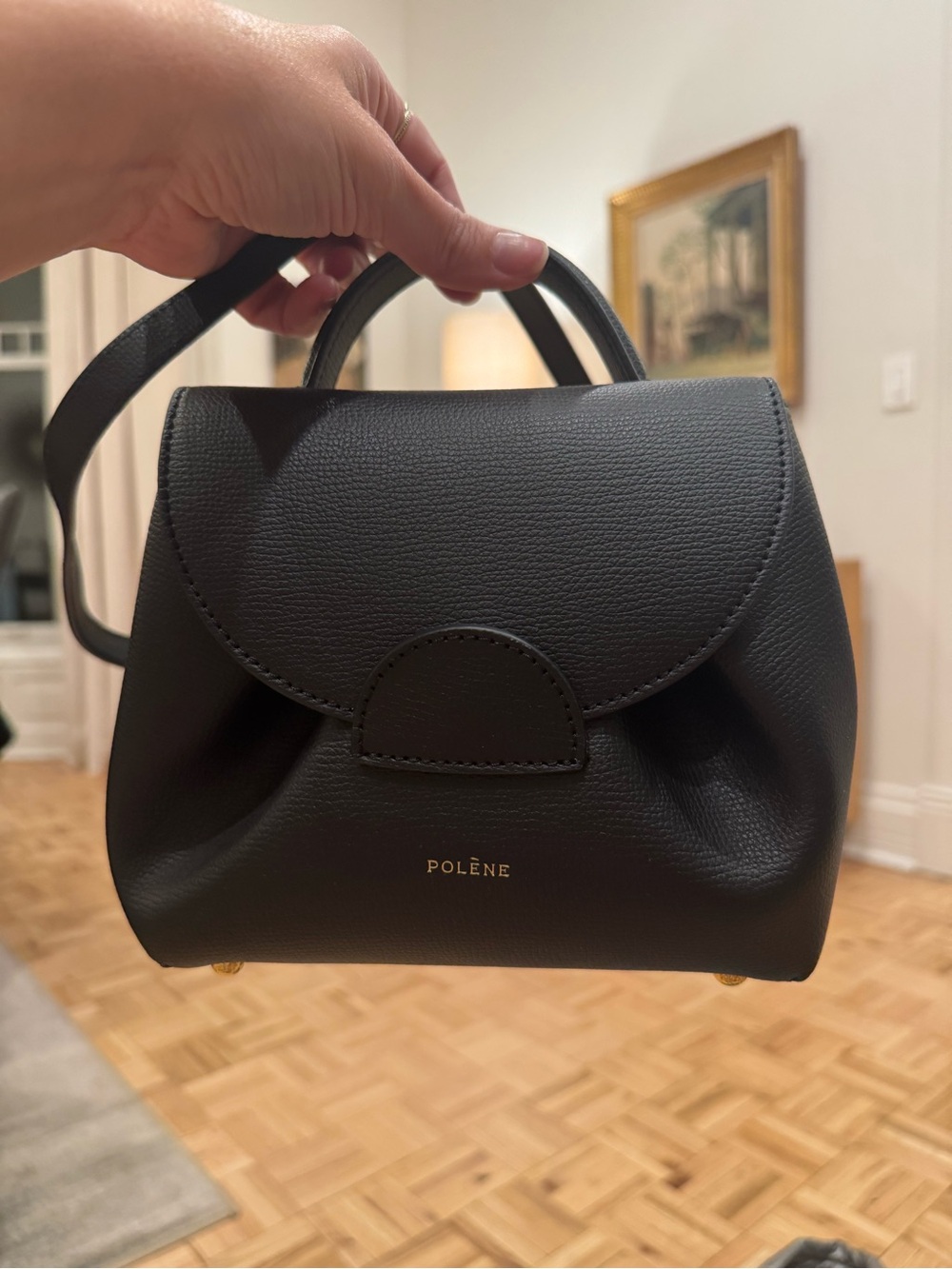 Mini Polene Numero Un Nano Handbag in Black - Picture 2 of 6